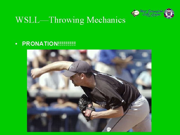 WSLL—Throwing Mechanics • PRONATION!!!!! 