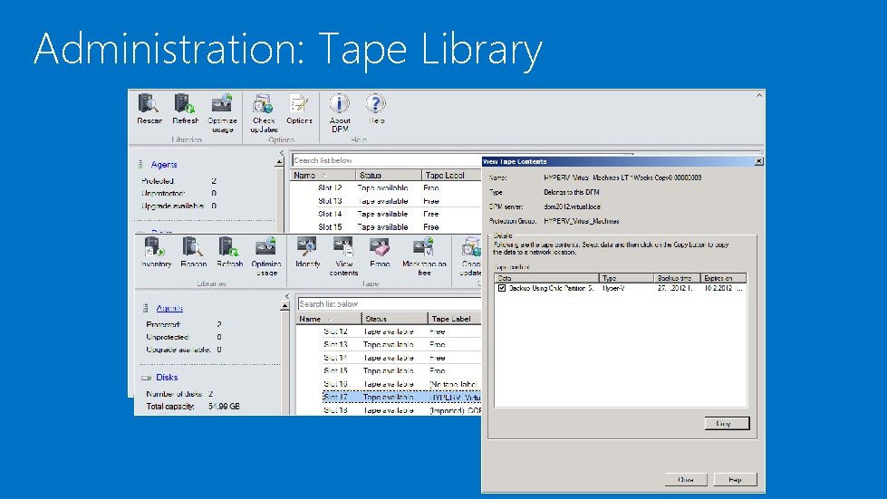 Administration: Tape Library 