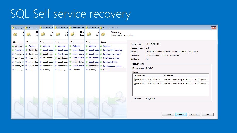 SQL Self service recovery 