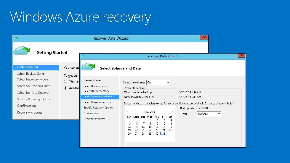 Windows Azure recovery 