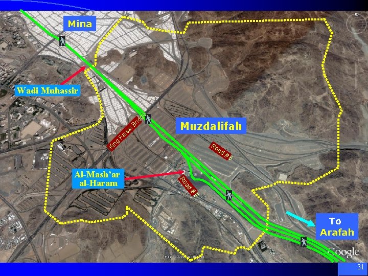 Mina Muzdalifah – Satellite picture Wadi Muhassir ge a rid B l ng is