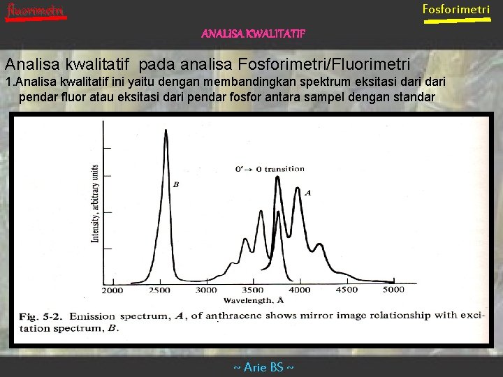 Fosforimetri fluorimetri ANALISA KWALITATIF Analisa kwalitatif pada analisa Fosforimetri/Fluorimetri 1. Analisa kwalitatif ini yaitu