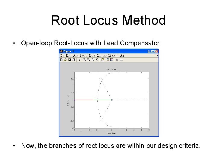 Root Locus Method • Open-loop Root-Locus with Lead Compensator: • Now, the branches of