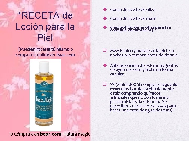 *RECETA de Loción para la Piel [Puedes hacerla tú misma o comprarla online en