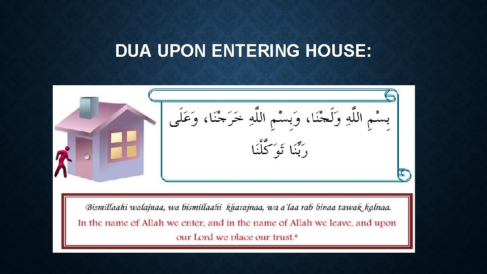 DUA UPON ENTERING HOUSE: 