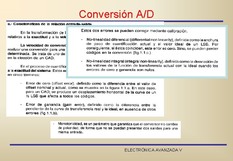 Conversión A/D ELECTRÓNICA AVANZADA V 