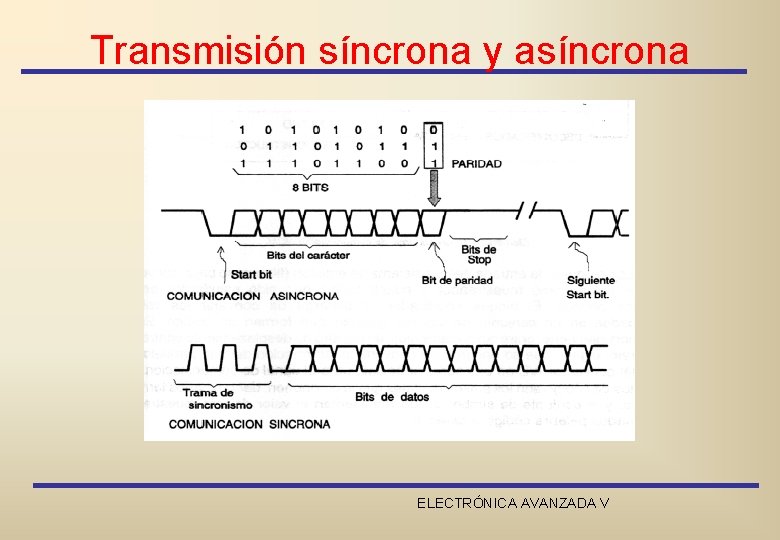 Transmisión síncrona y asíncrona ELECTRÓNICA AVANZADA V 