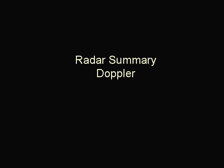 Radar Summary Doppler 