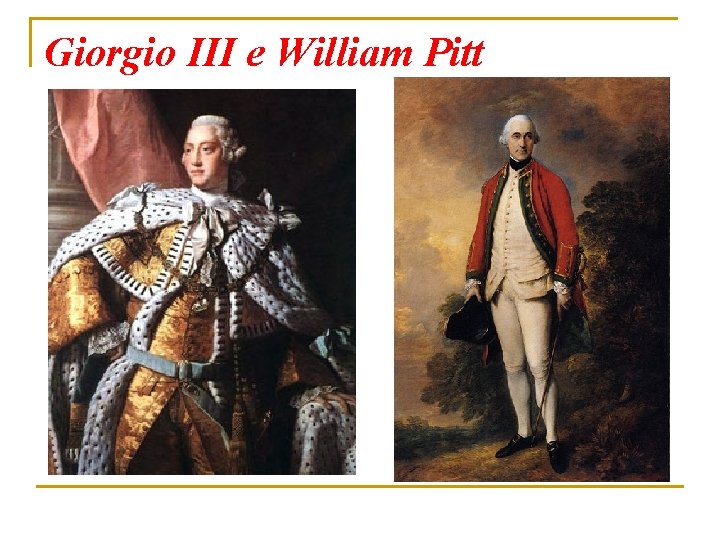 Giorgio III e William Pitt 