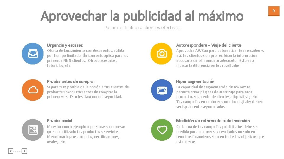 Aprovechar la publicidad al máximo Pasar del tráfico a clientes efectivos Urgencia y escasez