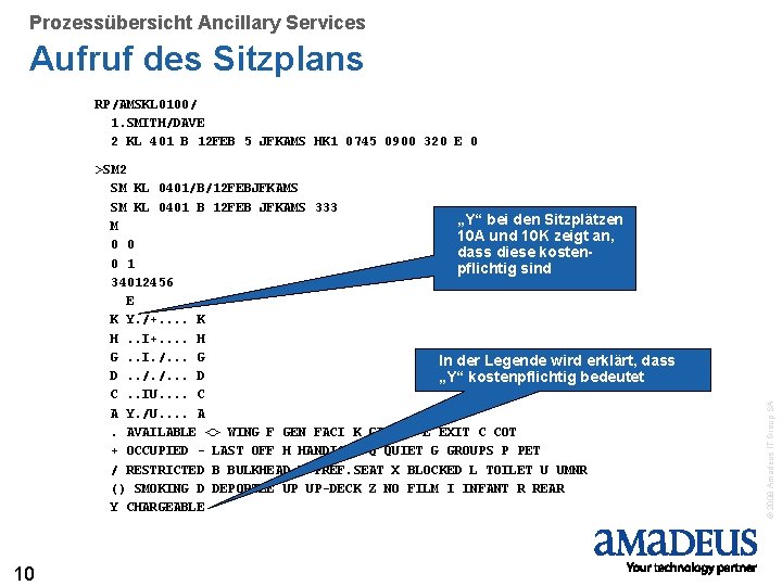 Prozessübersicht Ancillary Services Aufruf des Sitzplans >SM 2 SM KL 0401/B/12 FEBJFKAMS SM KL