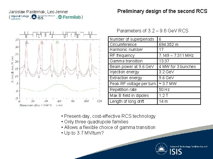 Jaroslaw Pasternak, Leo Jenner ( , ) Preliminary design of the second RCS Parameters