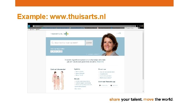 Example: www. thuisarts. nl 