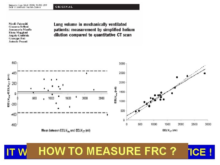 HOW TO NOT MEASURE FRC ? IT WORKS ! IT’S CLINICAL PRACTICE ! 