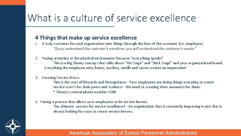 What is a culture of service excellence 4 Things that make up service excellence