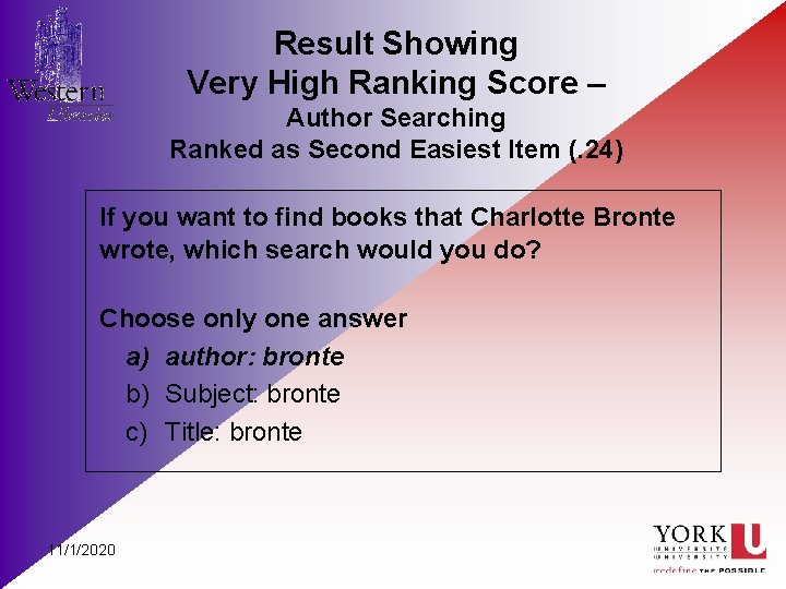 Result Showing Very High Ranking Score – Author Searching Ranked as Second Easiest Item