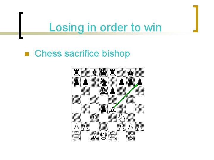 Losing in order to win n Chess sacrifice bishop 