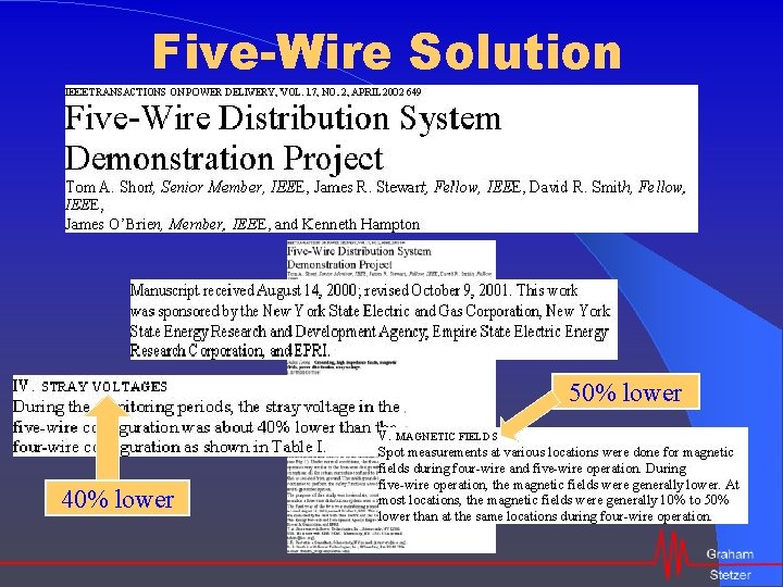Five-Wire Solution 50% lower 40% lower 