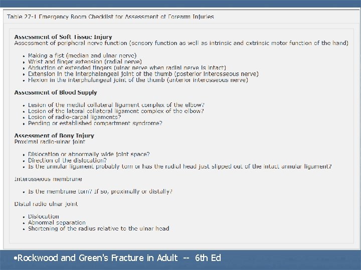  • Rockwood and Green's Fracture in Adult -- 6 th Ed 