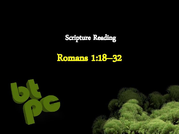Scripture Reading Romans 1: 18– 32 