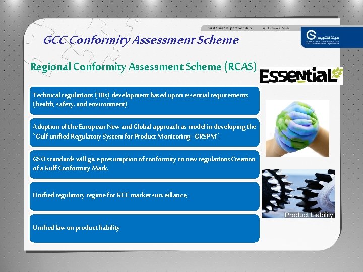 GCC Conformity Assessment Scheme Regional Conformity Assessment Scheme (RCAS) Technical regulations (TRs) development based