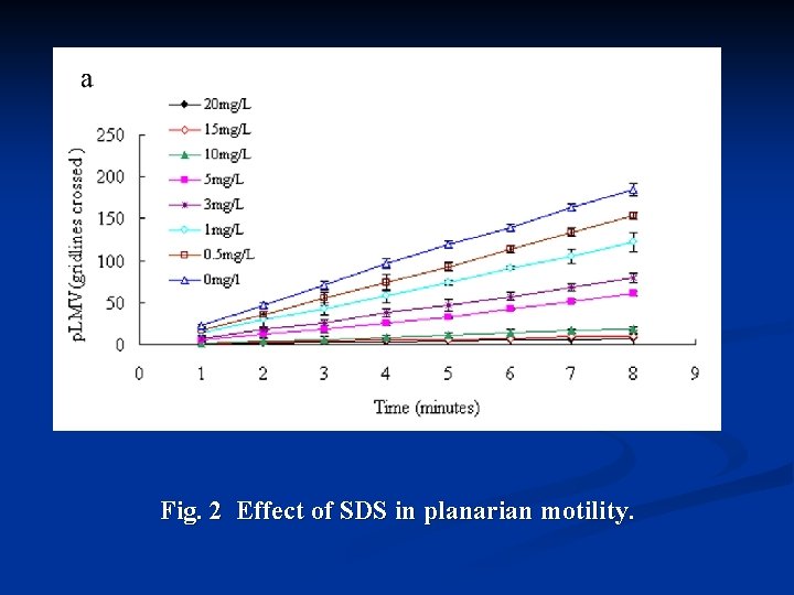 Fig. 2 Effect of SDS in planarian motility. 