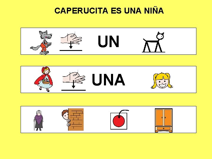 CAPERUCITA ES UNA NIÑA UN UNA 