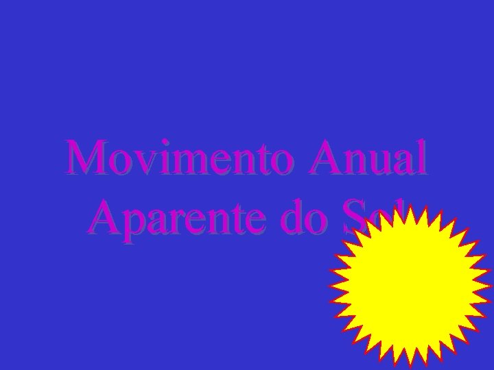 Movimento Anual Aparente do Sol 