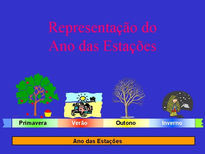 Representação do Ano das Estações Primavera Verão Outono Ano das Estações Inverno 