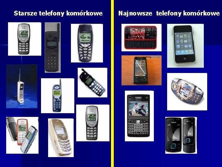 Starsze telefony komórkowe Najnowsze telefony komórkowe 
