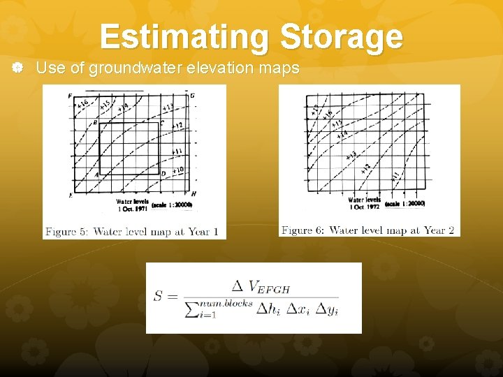 Estimating Storage Use of groundwater elevation maps 