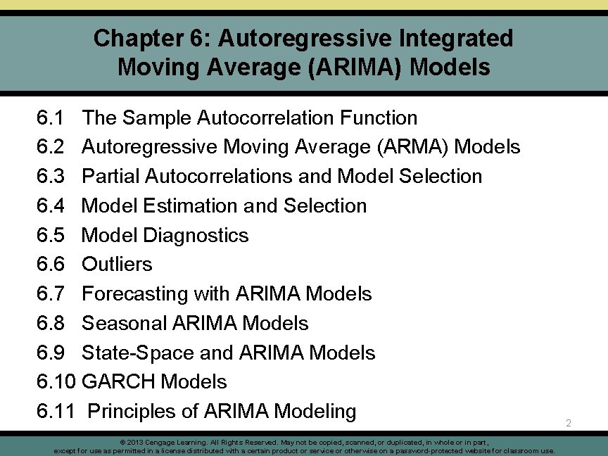 Chapter 6: Autoregressive Integrated Moving Average (ARIMA) Models 6. 1 The Sample Autocorrelation Function