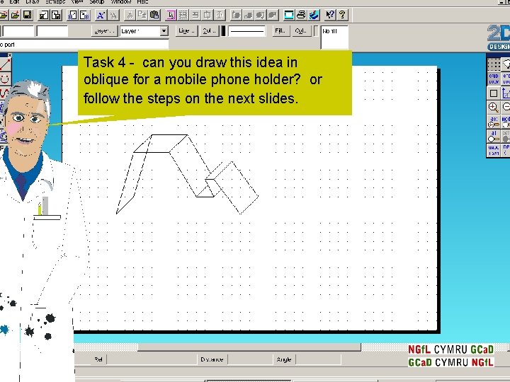 Task 4 - can you draw this idea in oblique for a mobile phone