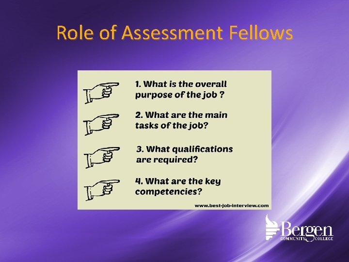 Role of Assessment Fellows 