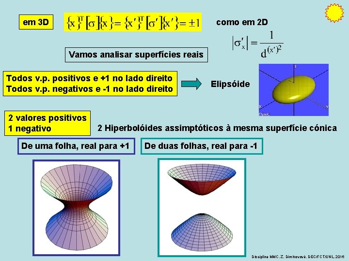 em 3 D como em 2 D Vamos analisar superfícies reais Todos v. p.