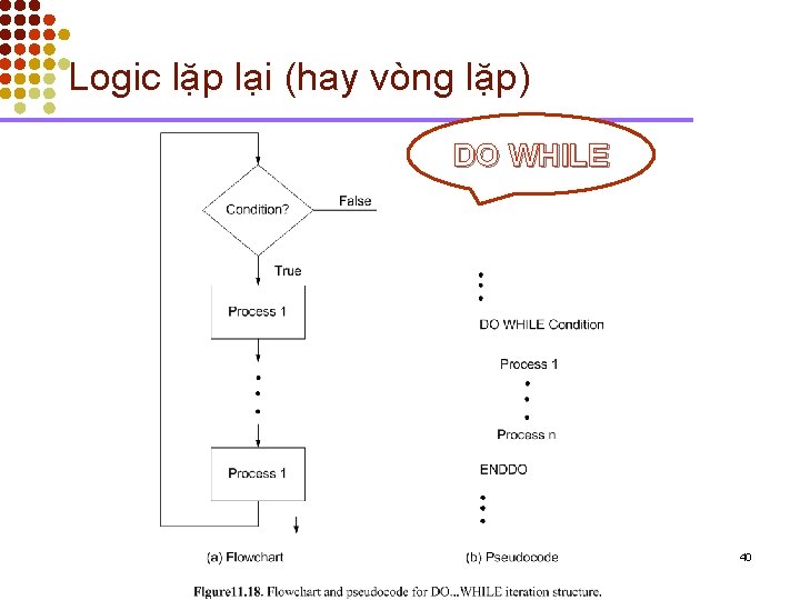 Logic lặp lại (hay vòng lặp) DO WHILE 40 