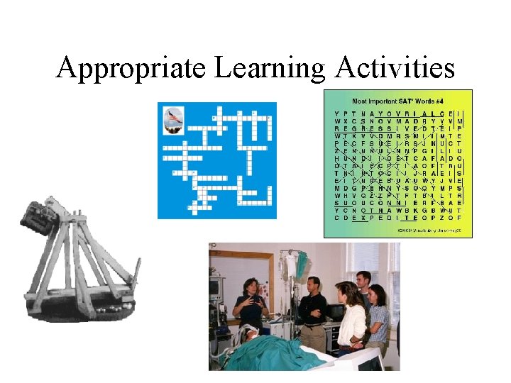 Appropriate Learning Activities 