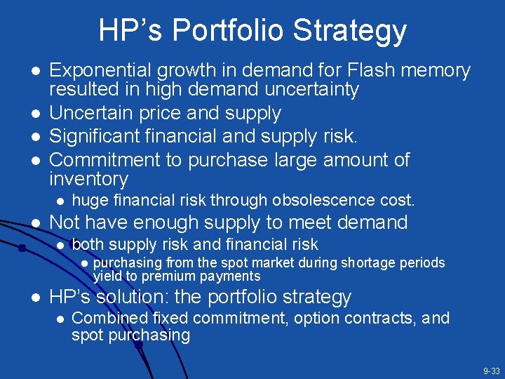 HP’s Portfolio Strategy l l Exponential growth in demand for Flash memory resulted in HP’s Portfolio Strategy l l Exponential growth in demand for Flash memory resulted in