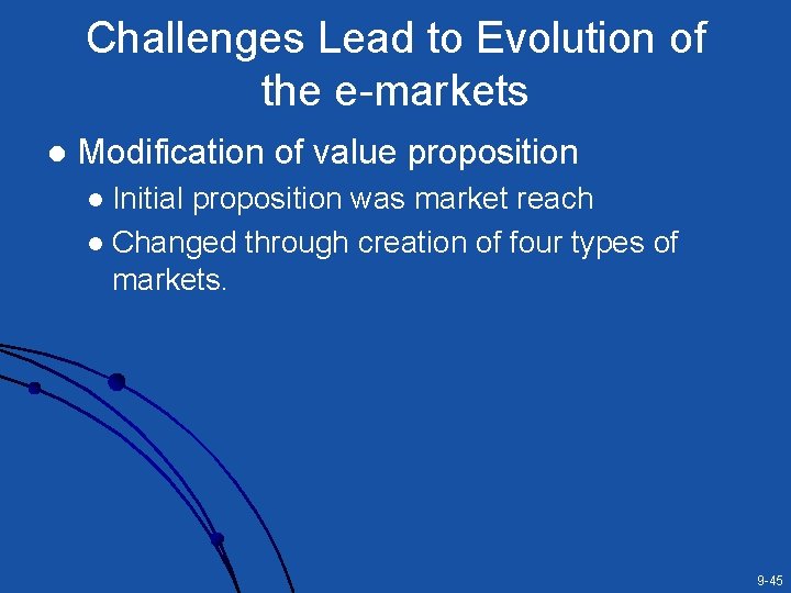 Challenges Lead to Evolution of the e-markets l Modification of value proposition Initial proposition Challenges Lead to Evolution of the e-markets l Modification of value proposition Initial proposition
