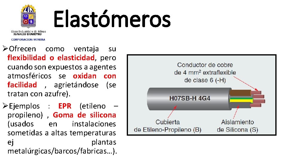 Elastómeros ØOfrecen como ventaja su flexibilidad o elasticidad, pero cuando son expuestos a agentes