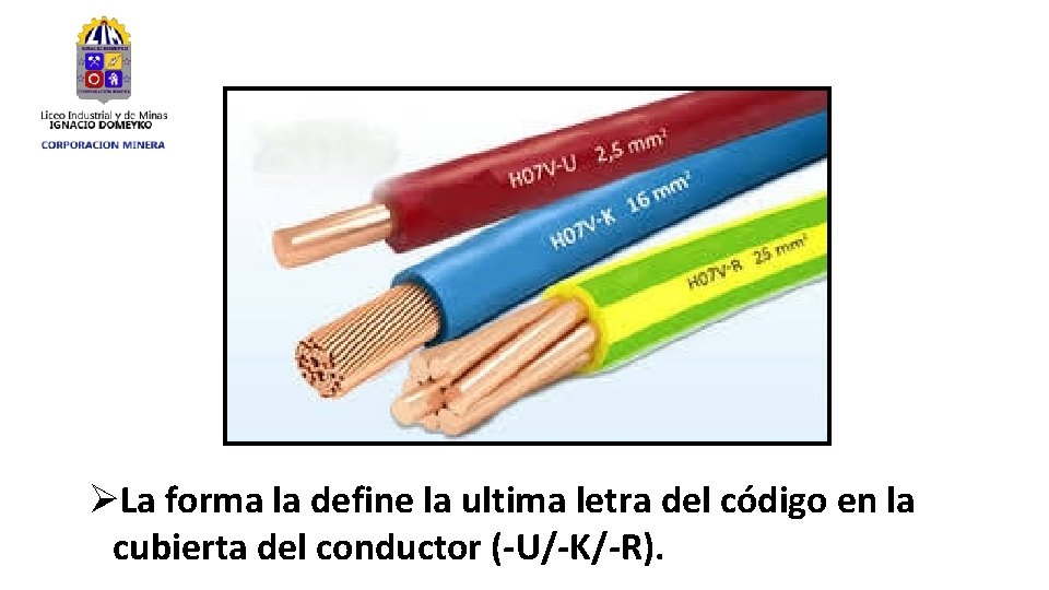 ØLa forma la define la ultima letra del código en la cubierta del conductor