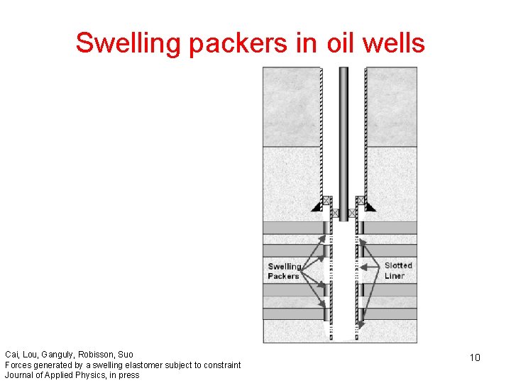 Swelling packers in oil wells Cai, Lou, Ganguly, Robisson, Suo Forces generated by a