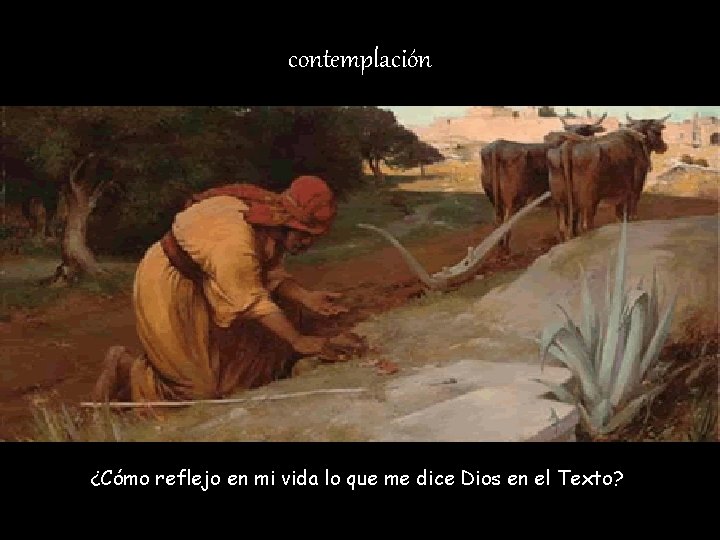 contemplación ¿Cómo reflejo en mi vida lo que me dice Dios en el Texto?