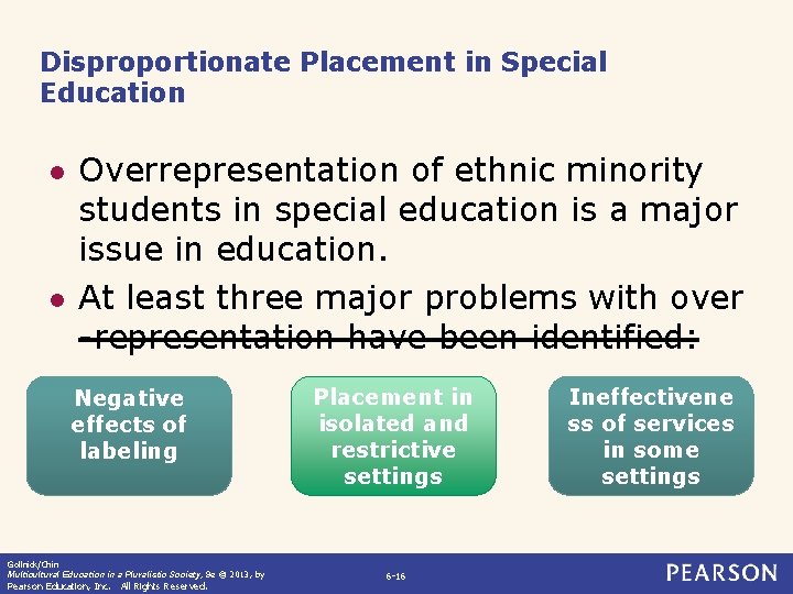 Disproportionate Placement in Special Education l l Overrepresentation of ethnic minority students in special