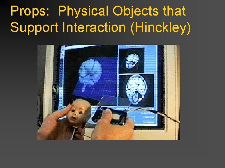 Props: Physical Objects that Support Interaction (Hinckley) 