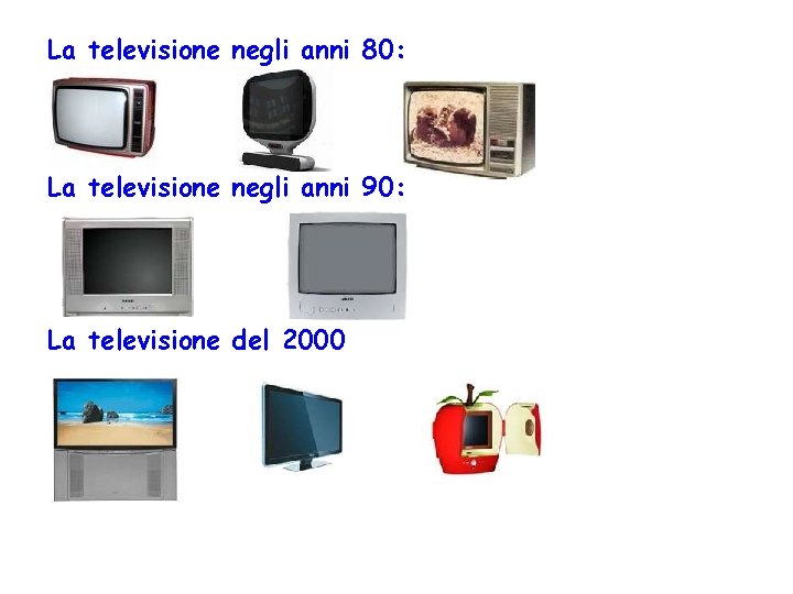 La televisione negli anni 80: La televisione negli anni 90: La televisione del 2000