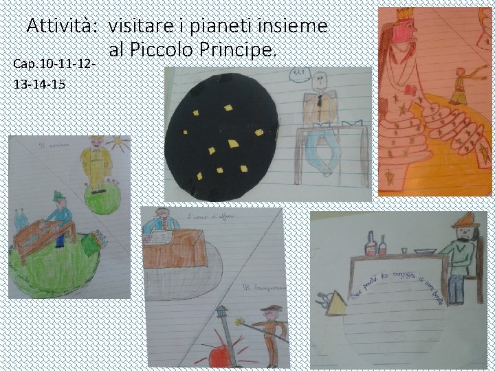 Attività: visitare i pianeti insieme al Piccolo Principe. Cap. 10 -11 -1213 -14 -15