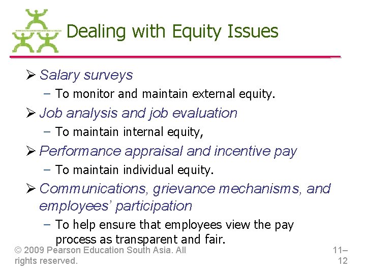 Dealing with Equity Issues Ø Salary surveys – To monitor and maintain external equity.