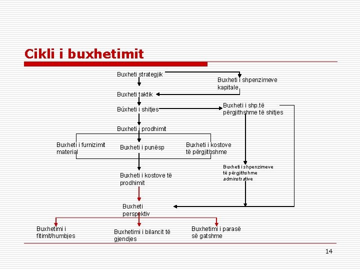 Cikli i buxhetimit Buxheti strategjik Buxheti i shpenzimeve kapitale Buxheti taktik Búxheti i shitjes