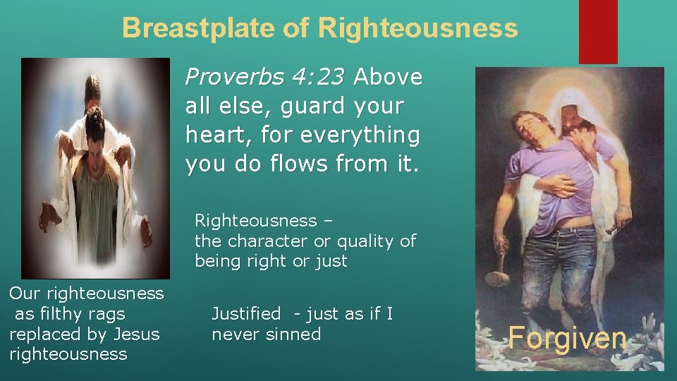 Breastplate of Righteousness Proverbs 4: 23 Above all else, guard your heart, for everything Breastplate of Righteousness Proverbs 4: 23 Above all else, guard your heart, for everything